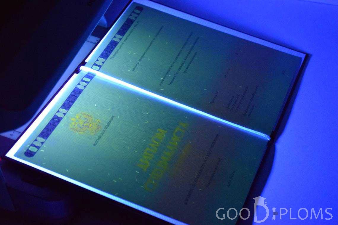Бланк Диплома о Высшем Образовании с Отличием в Ультрафиолете - Владивосток